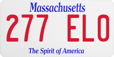 MA license plate 277EL0