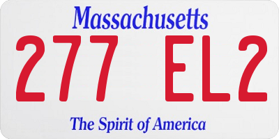 MA license plate 277EL2