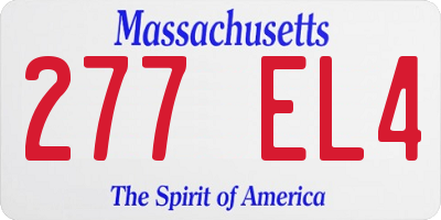 MA license plate 277EL4