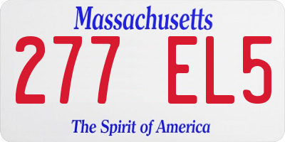 MA license plate 277EL5