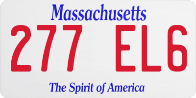 MA license plate 277EL6