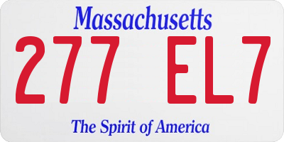 MA license plate 277EL7