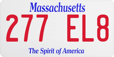 MA license plate 277EL8