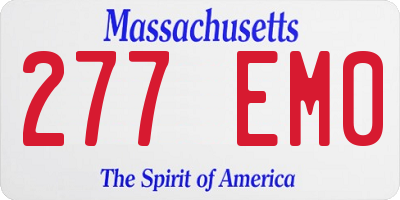 MA license plate 277EM0