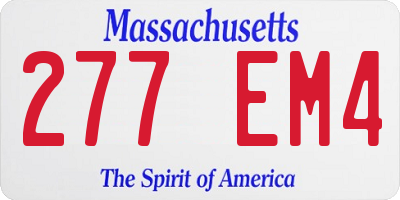 MA license plate 277EM4