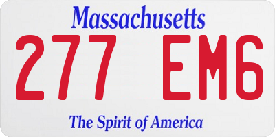 MA license plate 277EM6
