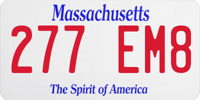MA license plate 277EM8