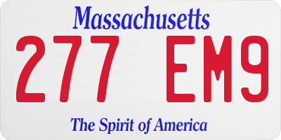 MA license plate 277EM9
