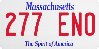 MA license plate 277EN0