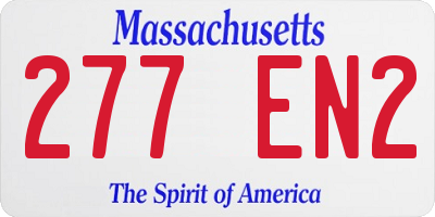 MA license plate 277EN2