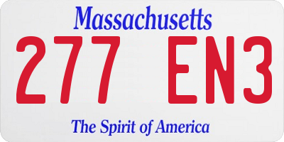 MA license plate 277EN3