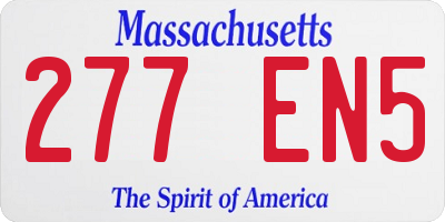 MA license plate 277EN5