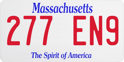 MA license plate 277EN9