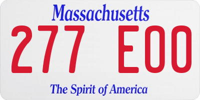 MA license plate 277EO0