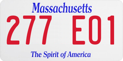 MA license plate 277EO1