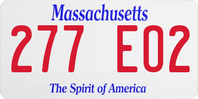 MA license plate 277EO2