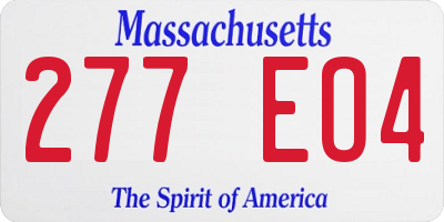 MA license plate 277EO4
