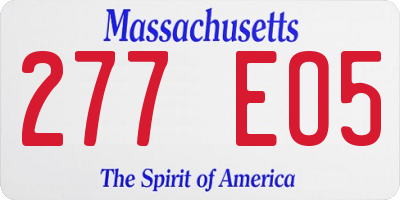 MA license plate 277EO5