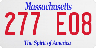 MA license plate 277EO8