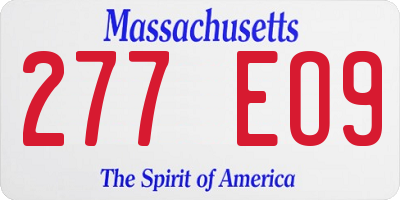 MA license plate 277EO9