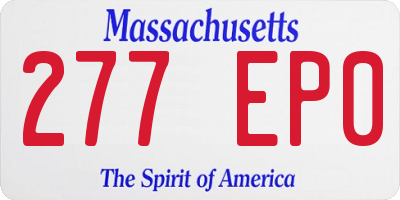 MA license plate 277EP0