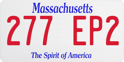 MA license plate 277EP2
