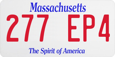 MA license plate 277EP4