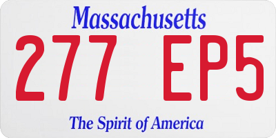 MA license plate 277EP5