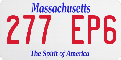 MA license plate 277EP6