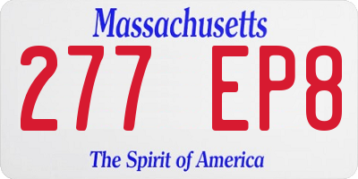 MA license plate 277EP8