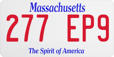 MA license plate 277EP9