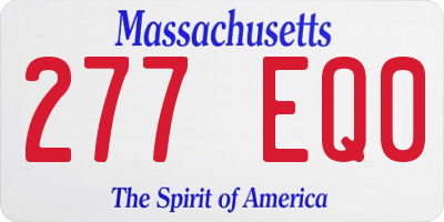 MA license plate 277EQ0