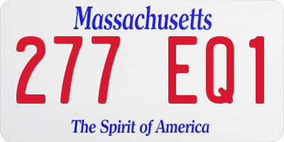 MA license plate 277EQ1