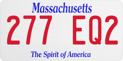 MA license plate 277EQ2