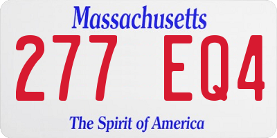 MA license plate 277EQ4