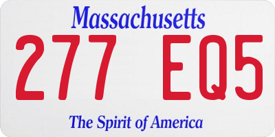 MA license plate 277EQ5