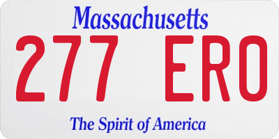 MA license plate 277ER0