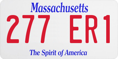 MA license plate 277ER1