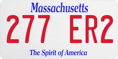 MA license plate 277ER2