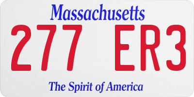 MA license plate 277ER3