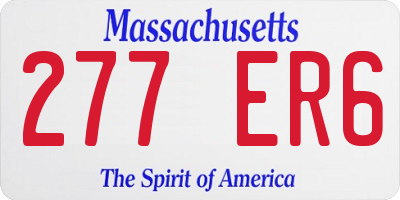 MA license plate 277ER6