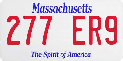 MA license plate 277ER9