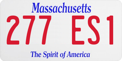 MA license plate 277ES1