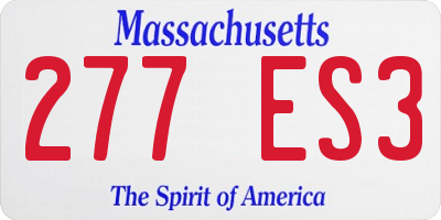 MA license plate 277ES3