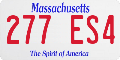 MA license plate 277ES4