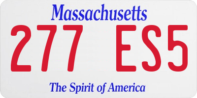 MA license plate 277ES5