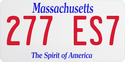 MA license plate 277ES7
