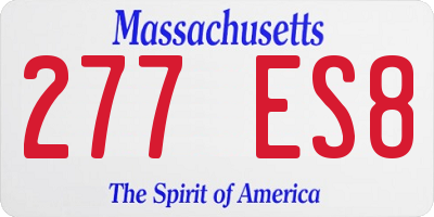MA license plate 277ES8
