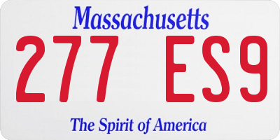 MA license plate 277ES9