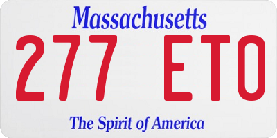 MA license plate 277ET0